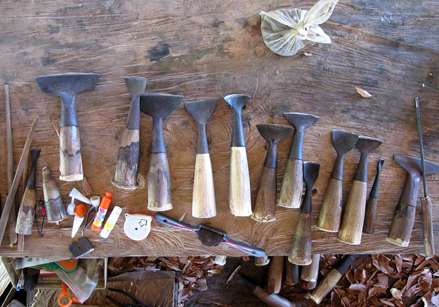 Natural wood carving tools